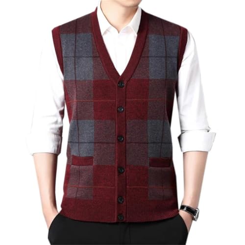 Men Wool Knit Buttons Down Cardigan Sleeveless Basic Thick For Winter Patterns Vintage Casual Vest2