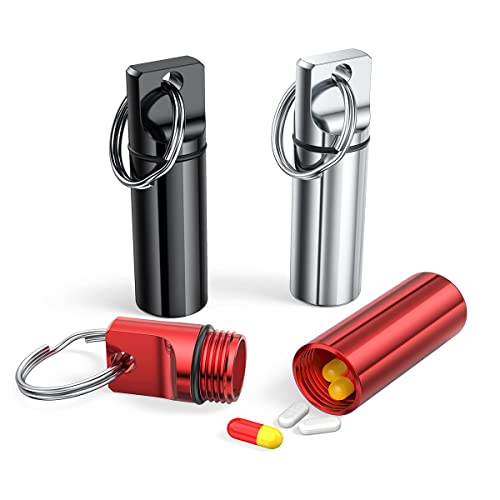 DRERIO 3 cajas pequeñas de píldoras organizadoras de metal para pastilleros de viaje bolsillo para pastilleros redondos soporte para pastilleros cápsulas impermeables contenedor portátil Cover