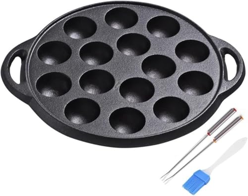 アルミ製多機能卵焼き鍋 - 無コーティング非粘着 深型設計 たこ焼き・目玉焼き・卵ギョーザ・卵ハンバーガー調理 家庭用ガス・IH 対応 (15穴 + ツール)