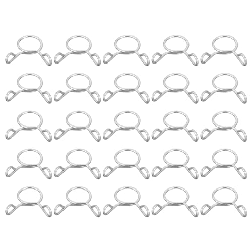QUARKZMAN 25 Pcs Clips à Ressort pour Tuyau de Conduite de Carburant, 9mm Diamètre Intérieur Acier Inoxydable 304 Pinces à Ressort pour Tuyau d'Eau, pour Moto, Scooter, ATV