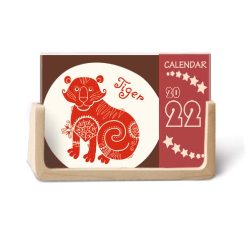 Calendrier de bureau 2022 zodiaque chinois tigre rouge idée cadeau traditionnel