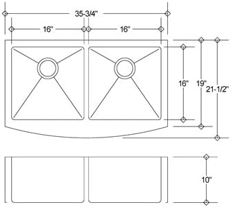 Linea Amano LI-1200 Isernia Premium 304 18/10 stainless Apron Kitchen sink by C-TECH-I