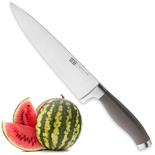 Taylors Eye Witness Syracuse Chefs/Cooks Kitchen Knife - Professional 20cm/8 Inch Cutting Edge, Multi Use. Precision Ground, Razor Sharp, Ultra Fine Blade. Soft Textured Grey Handle, Excellent Grip.