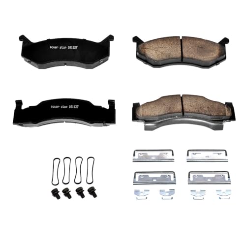 Image of PowerStop Front Brake Pads for Chrysler Imperial 1974-75 |New Yorker 1974-78 |Newport 1974-78 |Town & Country 1974-82 |Dodge B150 1981-94 - Z17 Ceramic Brake Pads with Installation Hardware, 17-269