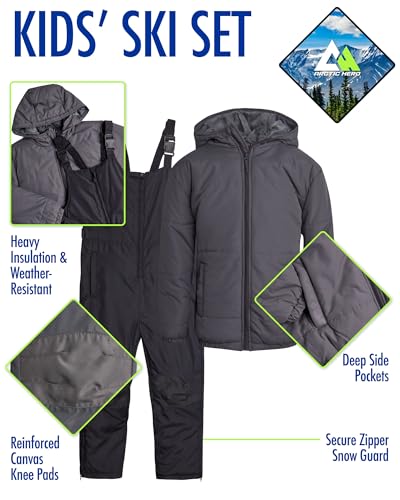 Image of Arctic Hero Kids Snow Suit Set - 2 Piece Heavyweight Insulated Ski Jacket & Ski Pants - Winter Coat & Pants for Boys & Girls