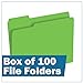 The File King 1/3 Cut Green File Folders Letter Size - 100 Pack | Colored Manilla Folders 8.5 x 11 | USA Made | Assorted 3 Tab Manila File Folder | Office Supplies | Eco-Friendly