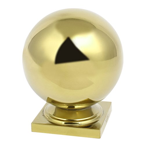 sourcing map 80mm x 80mm Boule d'ornement 201 Or Acier inoxidable pour Ton Post clôture escalier Diamètre de la Boule 120 mm