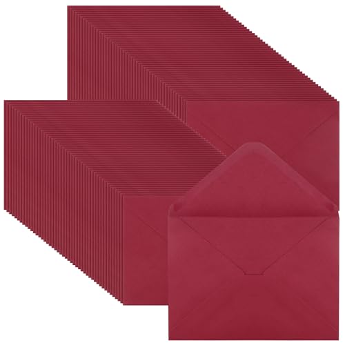 Enveloppes bordeaux 13,3 x 18,4 cm sans fenêtre | Lot de 200