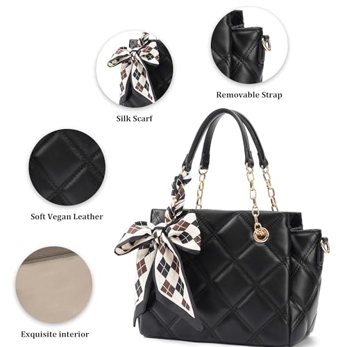 Bolso Satchel Acolchado para Mujer con Asa Superior Ajustable miniatura 4