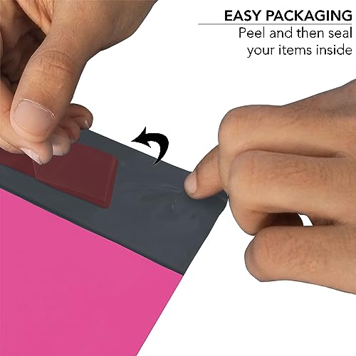 60-Mixed-Mailing-Postal-Self-Seal-Closure-Plastic-Bags-Envelopes-for-Posting-Clothes-Postal-Packaging-Shipping-Bags-Tempered-Proof-Secure-Medium-Postage-Bags-Mixed-Sizes-Hot-Pink