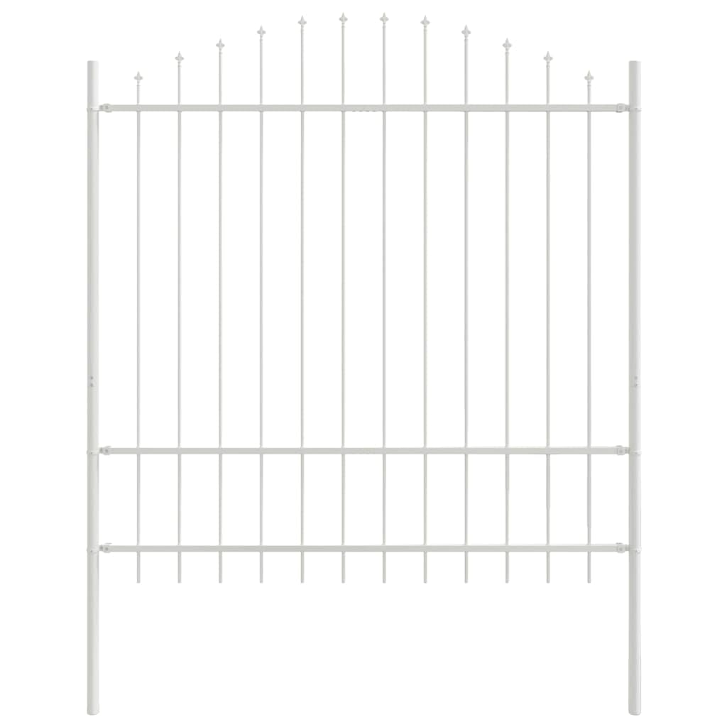 Garden Fence Woerden White 170 x 215 cm Powder-Coated Steel Outdoor Boundary Panel Water-Resistant Durable Decorative Border for Garden Terrace Security and Landscape Enhancement