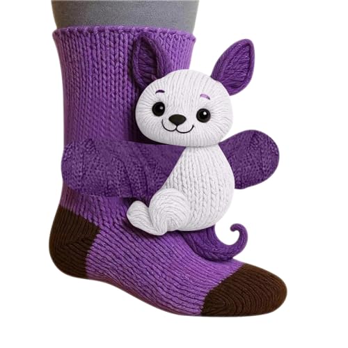 Calcetines antideslizantes para el piso del hogar Suéter de punto Calcetine casuales Zapatillas Calcetine para mujeres Calcetines Animales 3D Mujer Invierno de Punto Para Estar por Casa Ropa