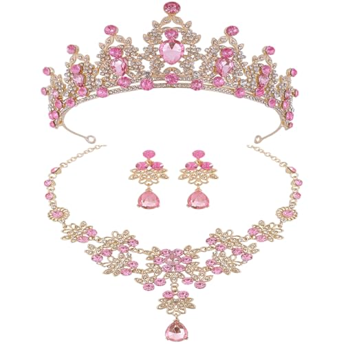 Bijoux de mariée de mariée et collier de couronne de cérémonie