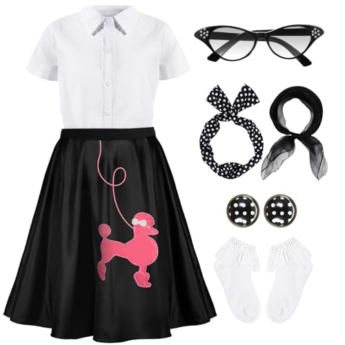 Disfraz infantil falda poodle años 50 con accesorios miniatura 1