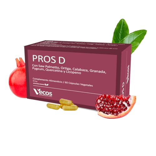 Suplemento Natural para la Próstata - Mantiene la Salud y Normal Funcionamiento de la Próstata - Con Saw Palmeto, Ortiga, Calabaza, Granada, Pygeum, Quercetina y Licopeno - 60 cápsulas
