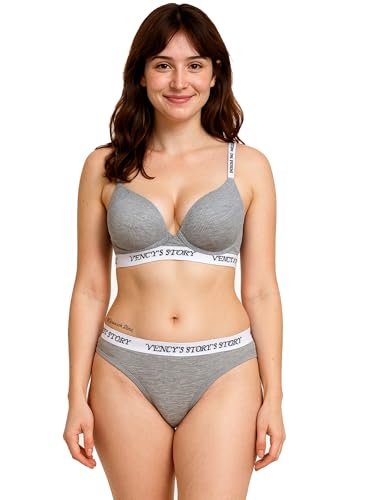 Image of Fashiol Women Padded Underwire Fashionable Adjustable Spaghetti Strap Lingerie Sets | Comfortable Fabric Push up Bra Panty Set