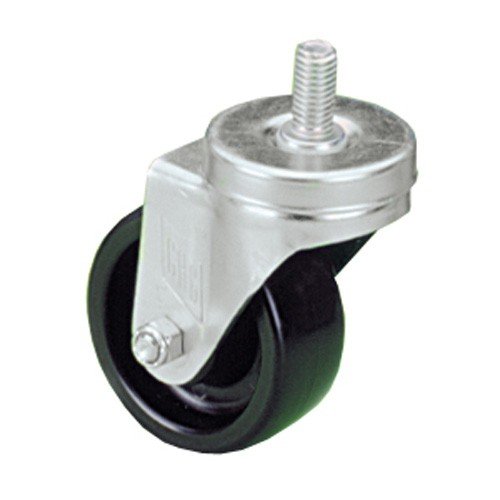 Medium Duty 4" Threaded Stem Caster with Black Polyolefin Wheel