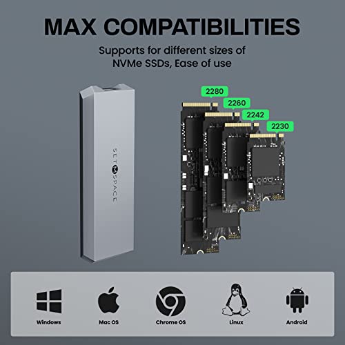 Caja externa NVME para M.2 PCIe, aluminio 20 Gbps miniatura 4
