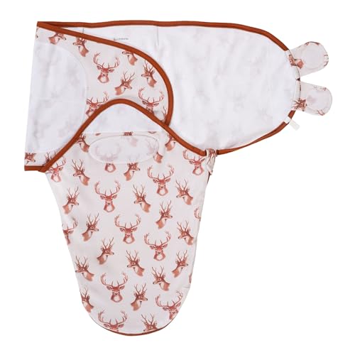 Image of LollyBanks Baby Swaddle, 100% Soft and Breathable Cotton Swaddle Sack for Boys and Girls 3-6 Months, Lightweight Infant Sleep Sack with Easy Change Zipper, Baby Essentials (Deer Head Print)