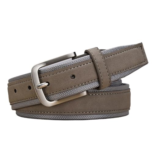 LUYSGBXR Ledergürtel Herren Men Belt with Strap Luxury Pin Buckle Belts 3.5/4.0 cm Width Belt for Trousers Mens Accessories(110cm,3.8 cm Beige) – Bild 4