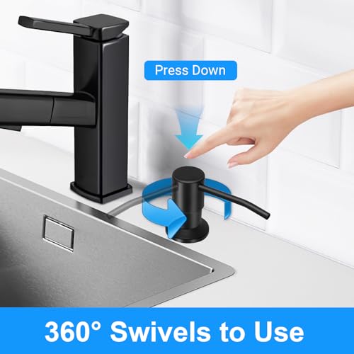 Image of Soap Dispenser Kitchen Sink, Sink Soap Dispenser, 47 inch Extension Tube kit, Dish Soap Dispenser Pump, No Need More Refills (Black)