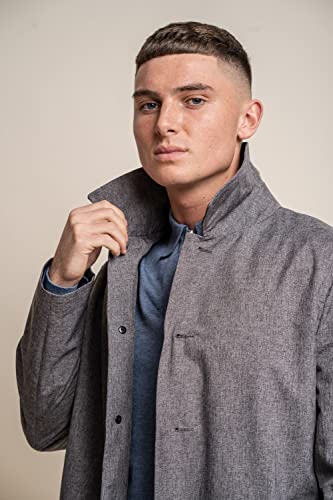 Mens Lightweight Geke Coat Midi Length Coat Jacket with Removable Zipper Classic Smart Business Outwear4