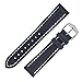 Price comparison product image Hirsch Heavy Calf Water-Resistant Calf Leather Watch Strap with Buckle in Blue (22mm (20mm Buckle), Silver Buckle)
