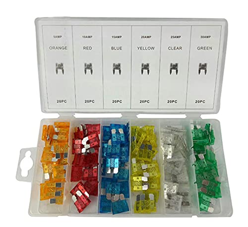 Kit De 120 Fusibles Para Coche – Surtido De Fusibles Pequeños, Ideal Para Reparaciones Eléctricas De Coches, Moto O Caravana