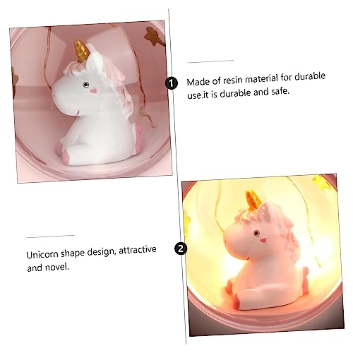 Lámpara de mesa de luz nocturna unicornio rosa miniatura 7