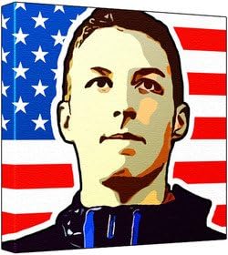 Arctic Monkeys - Pop Art Print (Multicolour; Stars & Stripes Background) 30 x 30 x 2.5 cm Deep Box Canvas