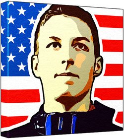 Arctic Monkeys - Pop Art Print (Multicolour; Stars & Stripes Background) 30 x 30 x 2.5 cm Deep Box Canvas