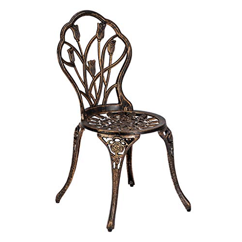 Lovepet Classical Style Balcony Furniture Cast Aluminum Outdoor 3 Piece Tulip Bistro Set Of Table And Chairs Bronze #TOP7