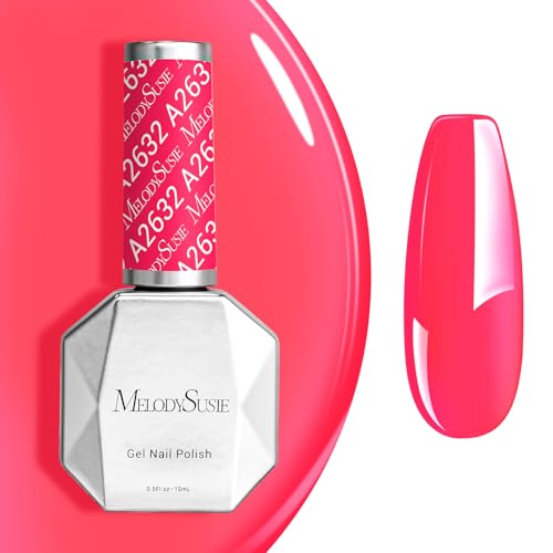 Image of MelodySusie Neon Pink Gel Nail Polish,0.5fl oz Nails Soak Off UV LED Bright Hot Pink Gel Polish Gift for Women Nail Art Manicure Salon DIY Nail Design Decoration at Home-A2632
