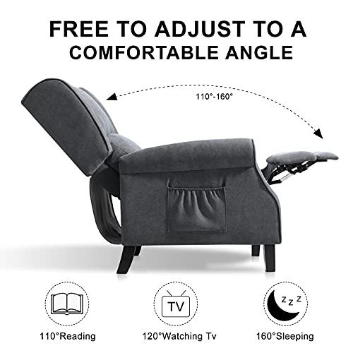 Kimohome Wingback Chair For Living Room Fabric Push Back Chair With Massage And Heat, Comfy Single Armchair With Padded Seat,Grey(Set Of 2) #TOP3