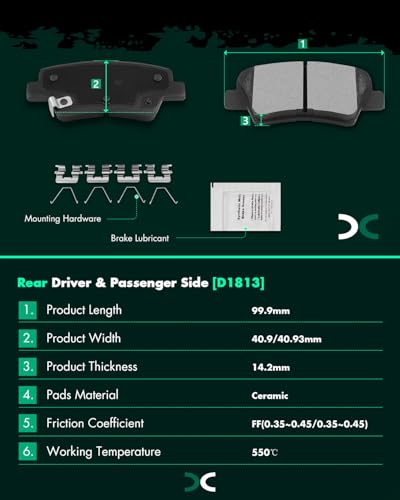 Image of SCITOO D1828 D1813 Ceramic Brake Pads Sets Front & Rear w /Hardware Replacement For Hyundai For Elantra GT 2017,For Hyundai For Veloster 2016 2017 2019-2021