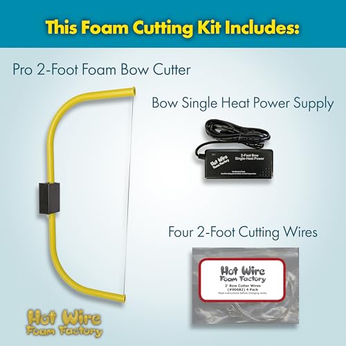 Hot Wire Foam Factory 2-Foot Foam Bow Cutter Kit with Single Heat Power Supply and Extra Cutting Blades | For Styrofoam, EPS, XPS, EIFS | Made in the USA - Image 3