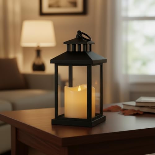 Coku LT-22 Vintage LED Candle Lantern with LED Pillar Candle, Bat...