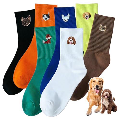 UIDMEN Personalisierte bestickte Haustiersocken, individuelle...
