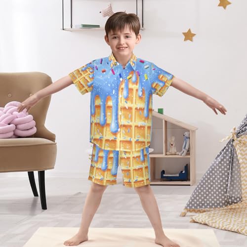 Image of Boccsty Red Strawberry Boy Summer Shorts Sets Hawaiian Toddler Boys T-Shirt & Pants 2 Pcs 3T-10T