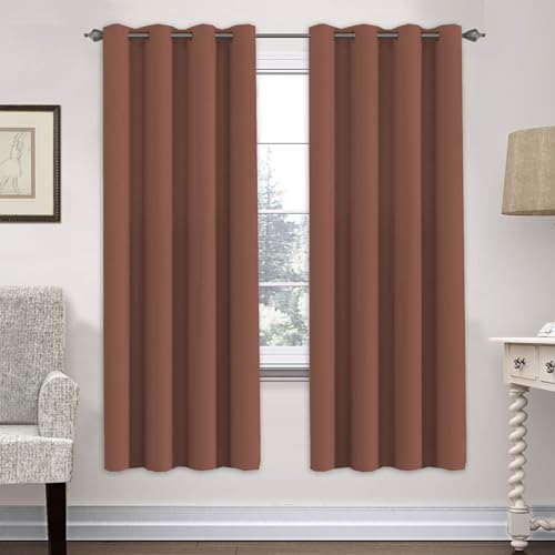 H.VERSAILTEX Room Darkening Curtains for Living Room Light Reducing Thermal Insulated Window Treatment Panels/Drapes Grommet Top 2 Panels (Washed Spice - 52 x 72 Inches)