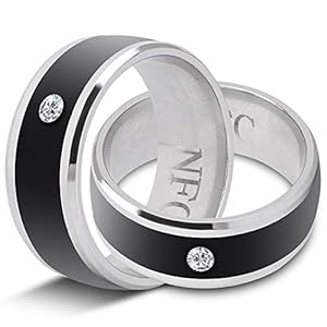 awstroe Easy to Use NFC Smart Ring, Metal Material Universal Smart Ring, for Mobile Phone(size8)