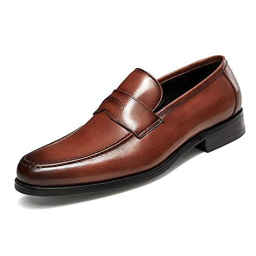 FRASOICUS Mens Dress Shoes Slip-On Shoes Genuine Leather Loafers Shoes for Men