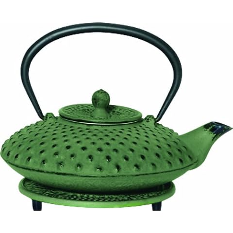 G&H Tea Services Shimizu Japanese Tetsubin 23-Ounce Teapot and Trivet, Green Cover
