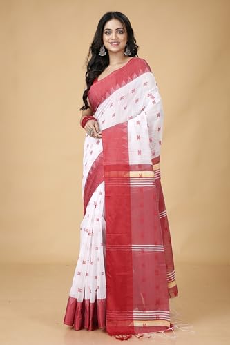 Image of OISHANI SAREE GHOR Women's Traditional Bengal Soft Cotton Silk Handloom Saree.