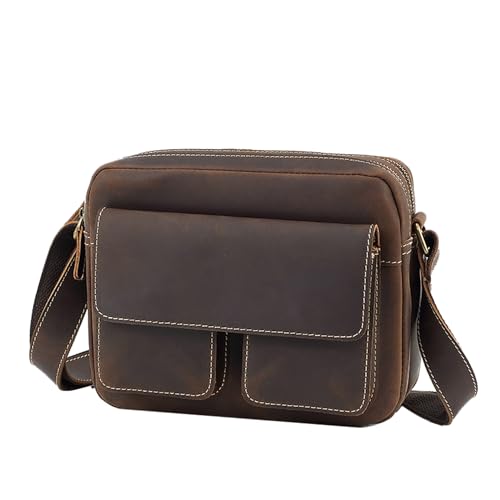 Vintage Men's Messenger Bag Genuine Leather Handbags For Casual Office Use Fashionable Crossbody Shoulder Bag