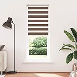 Tidyard Zebrarollo Braun 75x200 cm Stoffbreite 70,9 cm Polyester Doppelrollo ohne Bohren...