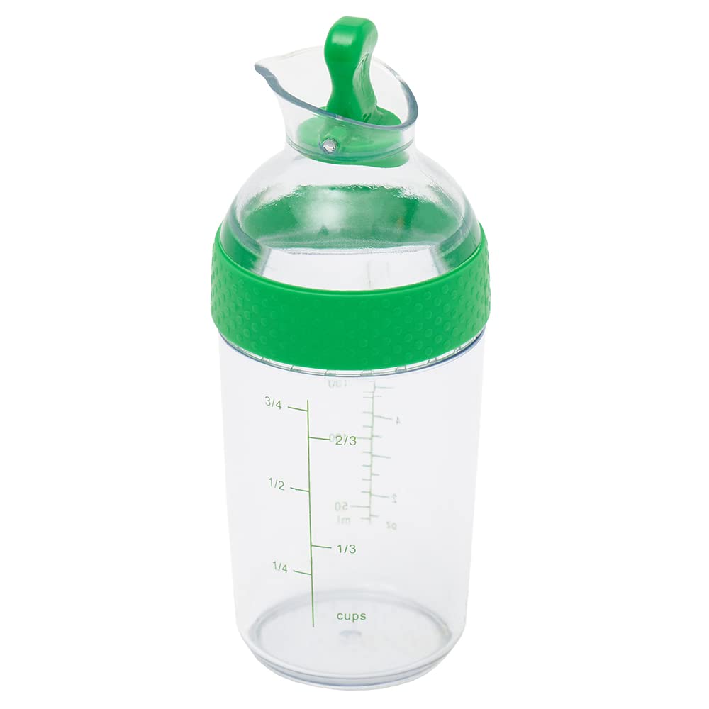 Custom Salad Dressing Shaker by Home Basics | Screw on Lid with Comfort Grip | Silicone Sealed Spout | Perfect for Making, Mixing, Serving, and Storing Dressings and Marinades
