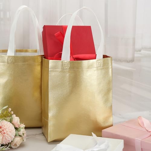 Tosnail Glossy Gold Reusable Tote Bags