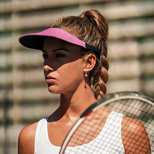 No Headache Round Brim, Golf, Tennis, Running, All Sport Sun Visor - Berry