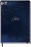 Cuaderno a rayas: algo más grande que A5 (21,8 x 15,5 cm), con práctica cinta de goma para cerrar y marcador de página para marcar páginas. Libro para notas de todo tipo, objetivos, bocetos, agenda, planes y pensamientos